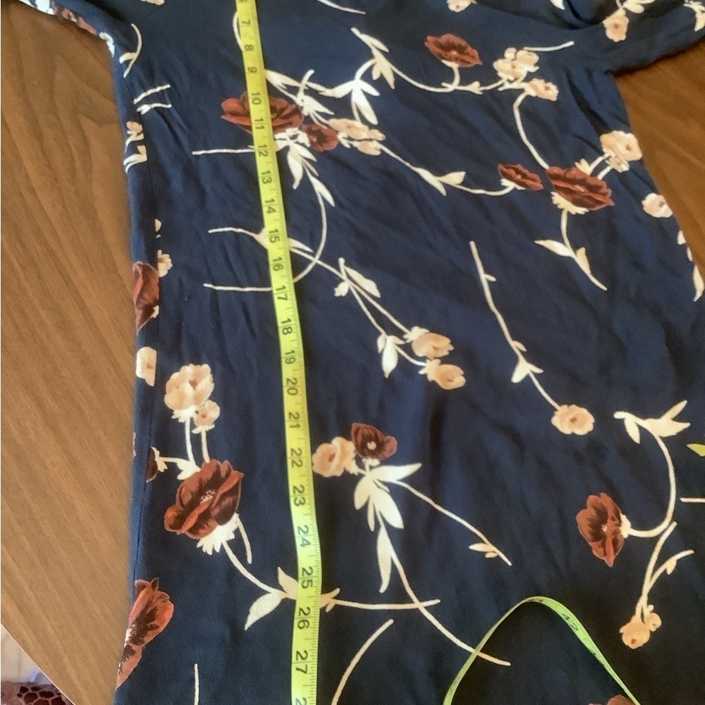 GANNI Navy Floral Mini Dress Size M Long Sleeve Scandi Cool Girl - Picture 7 of 10